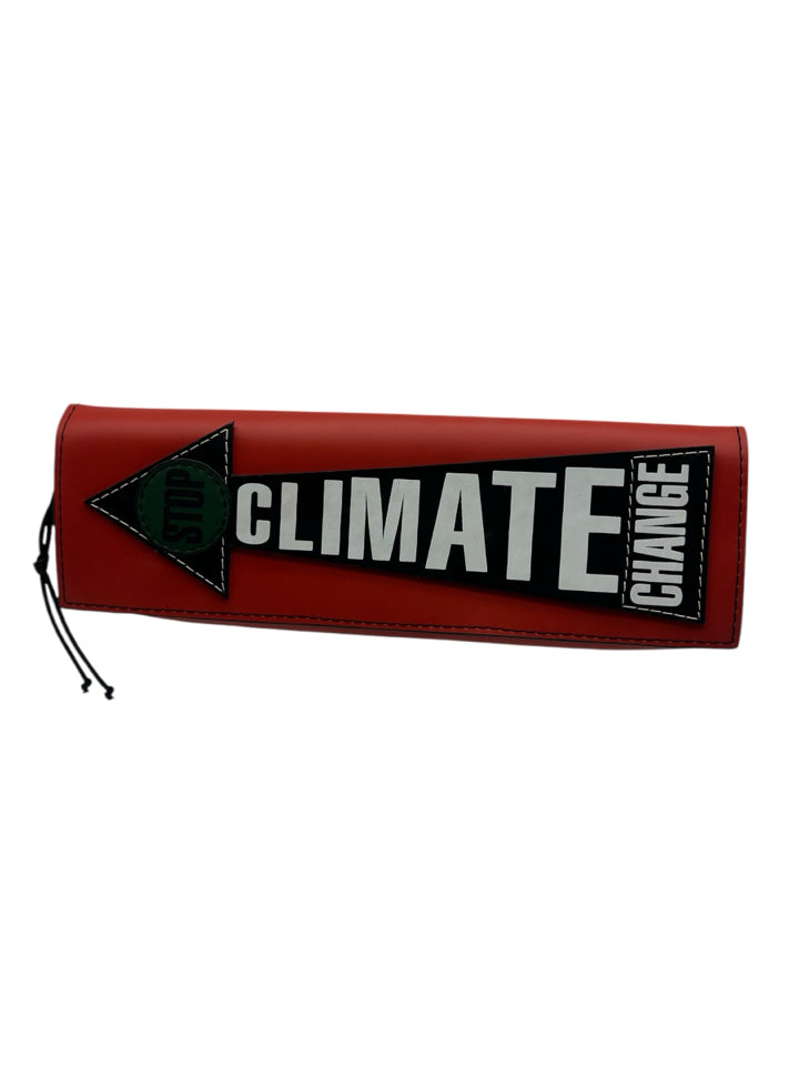 Vivienne Westwood Stop Climate Change Leather Clutch Bag - Eco-Friendly Designer Handbag for Women, Evening Party & Sustainable Fashion Accessory