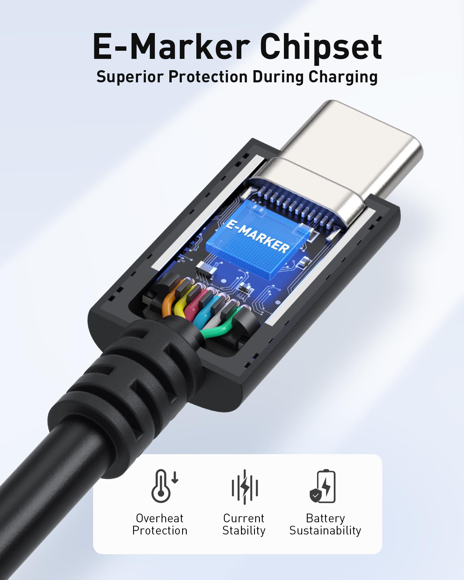 USB-IF Certified 240W USB C to USB C Cable 6.6ft (2m) - PD 3.1 Fast Charging for MacBook Pro, Dell XPS, iPad Pro - High Speed Charger Cable for Laptops, Phones & Tablets - Office, Travel & Home Use (Black, USB 2.0)