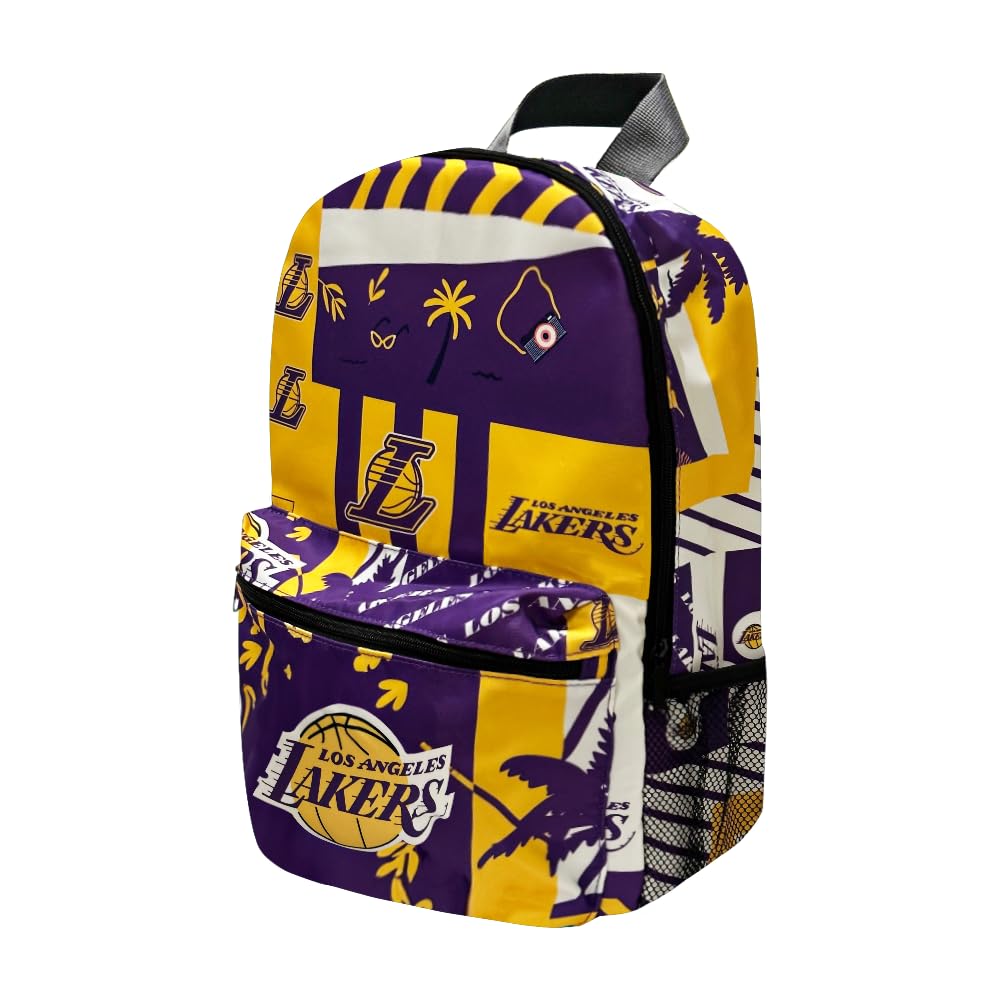 Los Angeles Lakers Basketball Backpack - Durable Travel, Hiking & Gym Bag for Men & Women | Extra Large Waterproof Sports Backpack for NBA Fans, Workouts & Outdoor Adventures