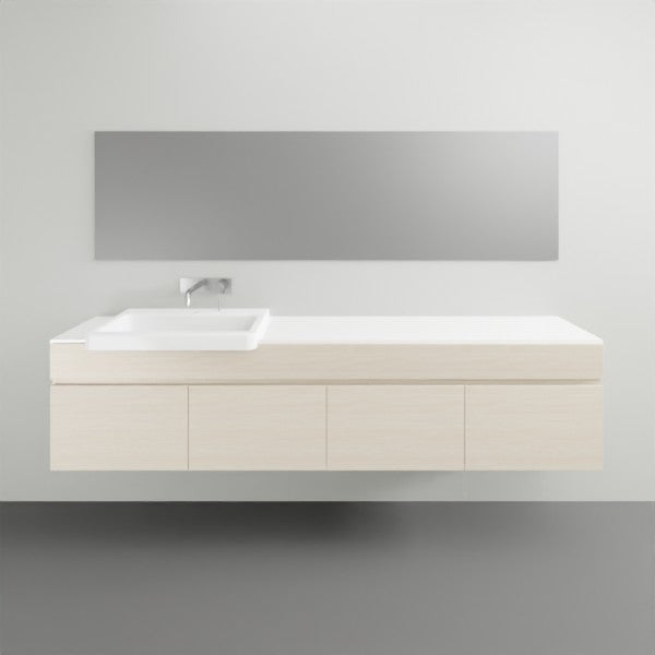 ADP Glacier Lite Semi-Recessed All-Door Slim Vanity with Solid Surface Top - Modern Bathroom Sink Cabinet for Small Spaces, Perfect for Apartments & Powder Rooms