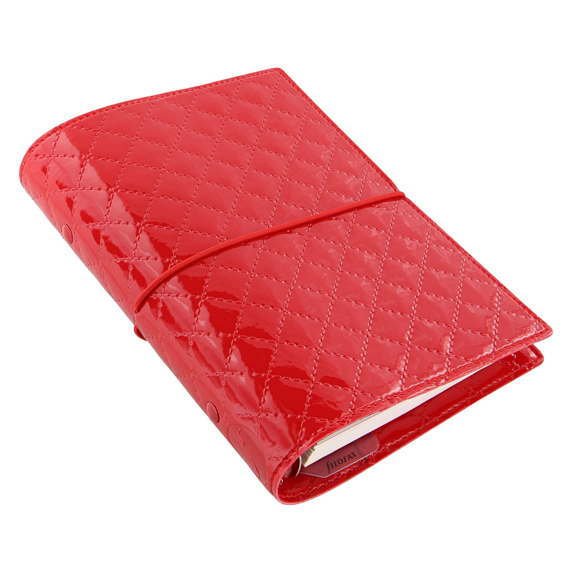 Filofax Personal Domino Luxe Organizer - Red Leather Planner with Refillable Pages | Perfect for Daily Scheduling, Note-Taking & Productivity | Office, School & Home Use