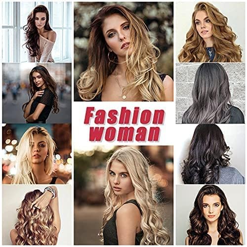 El Cabell Synthetic Hair Extensions - Long Wavy Natural Brown Clip-In Curly Hairpieces for Women (5 Clips) | Perfect for Parties, Weddings & Everyday Styling