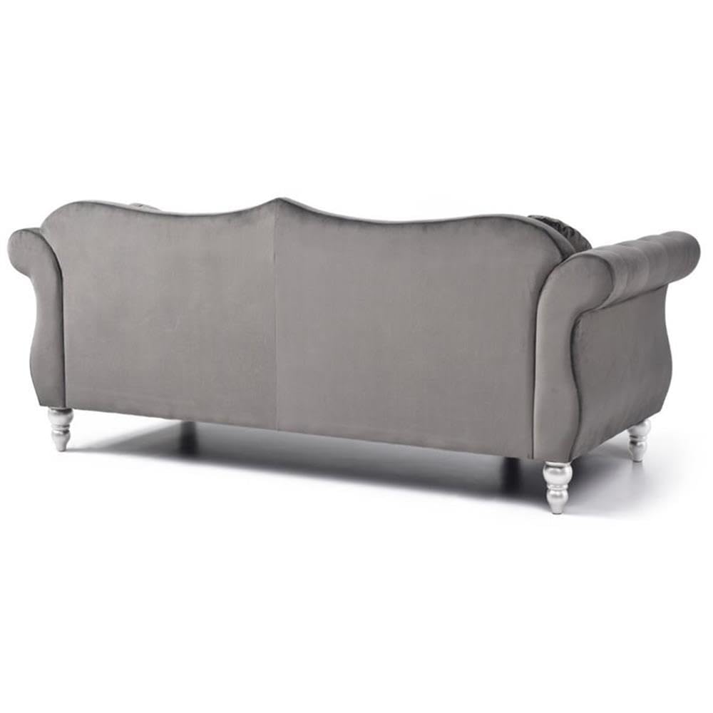 Luxury Hollywood Velvet Sofa - Dark Gray Modern Living Room Furniture for Small Spaces | Perfect for Apartments, Condos & Cozy Home Decor