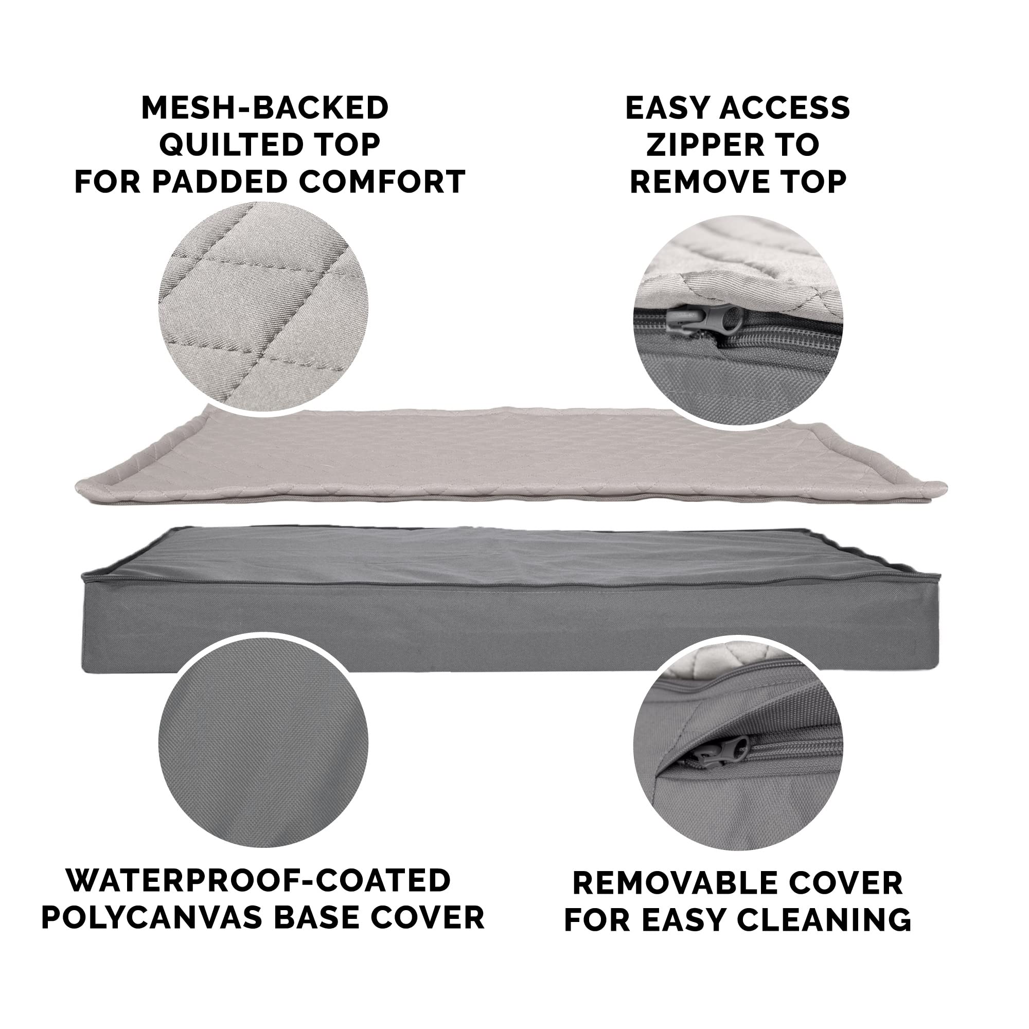 Furhaven Waterproof Memory Foam Dog Bed for Large Dogs - Washable Cover, Indoor/Outdoor Use - Gray XL