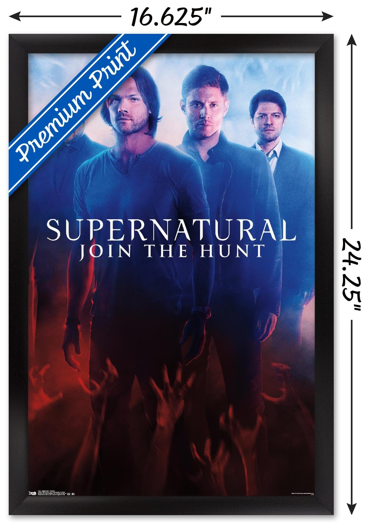 Supernatural Demons Wall Poster - 14.725 x 22.375 Inches Black Framed Art Print | Gothic Home Decor, Horror Movie Room, TV Show Fan Gift