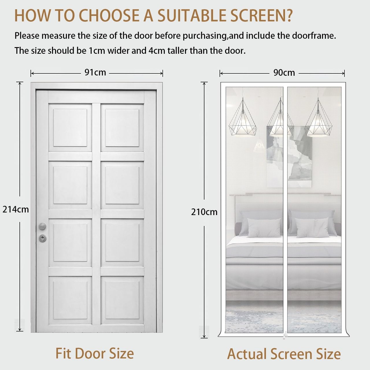 35.5x82.5'' Heavy Duty Cat Screen Door with Reinforced Mesh & Zipper - Pet Proof Curtain for Living Room, Bedroom, Patio (Black, 110x220cm) - Perfect for Indoor/Outdoor Use & Pet Safety
