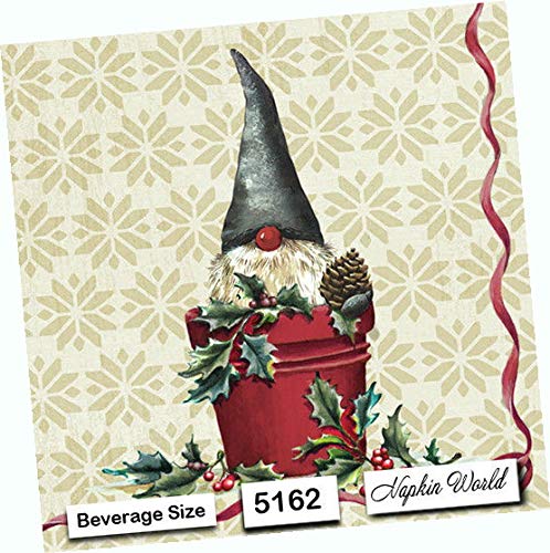Festive Gnome Tomte Paper Napkins - 5