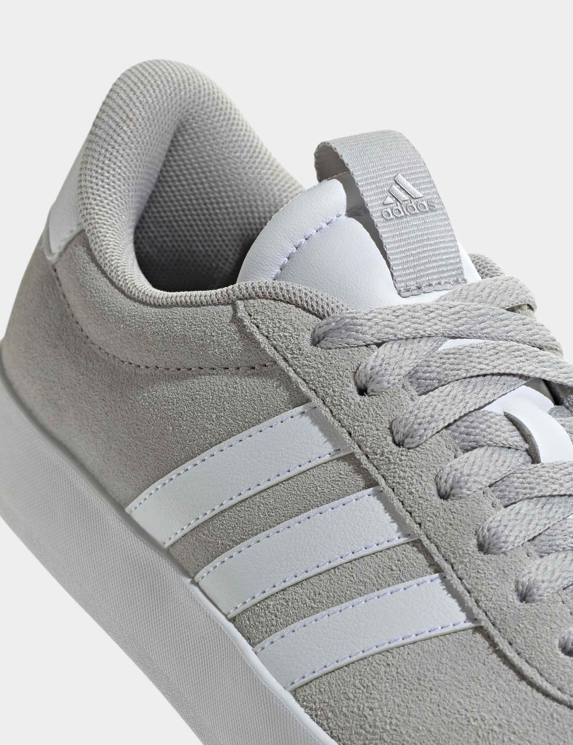 VL Court 3.0 Women's Tennis Shoes - Grey Two/Cloud White/Silver Metallic - Lightweight Comfortable Sneakers for Running, Gym Workouts & Casual Wear
