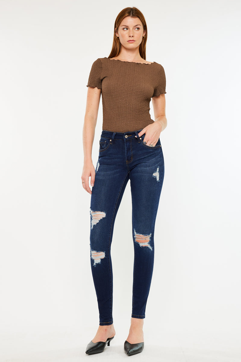 Saskia Mid Rise Super Skinny Jeans for Women - Stretch Denim Pants Slim Fit High Waist Trousers | Perfect for Casual Wear, Night Out & Everyday Fashion