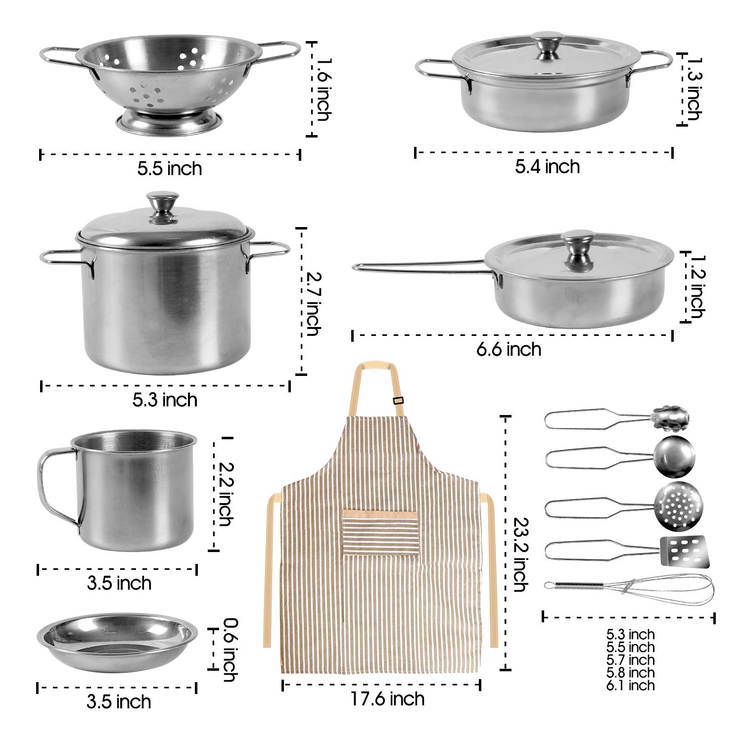 28Pcs Pretend Play Kitchen Toys Set - Stainless Steel Cookware & Accessories for Kids, Toddlers, Boys & Girls - Perfect for Role Play, Birthday Gifts & Early Learning Development
