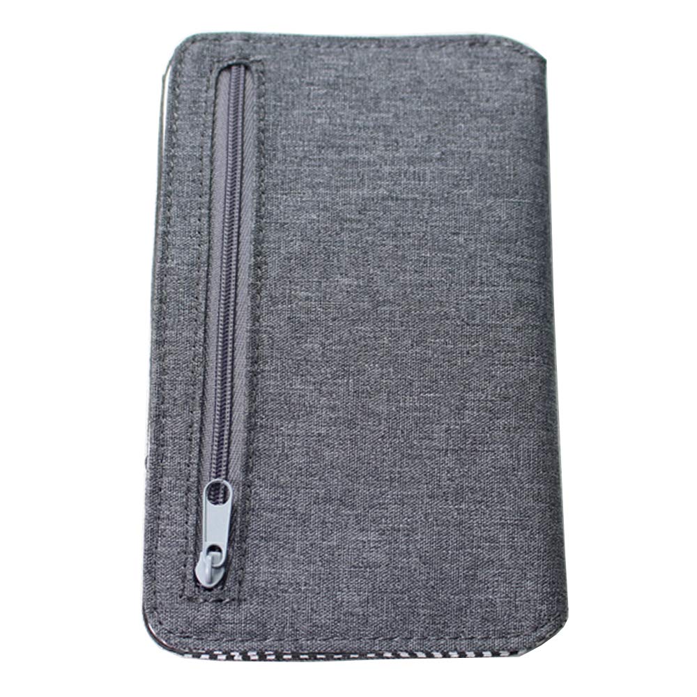 NOTY 3.0 RFID Blocking Travel Wallet - Premium Canvas Passport Holder & Credit Card Organizer for Men & Women (Grey) - Perfect for Air Travel, Business Trips & Daily Use