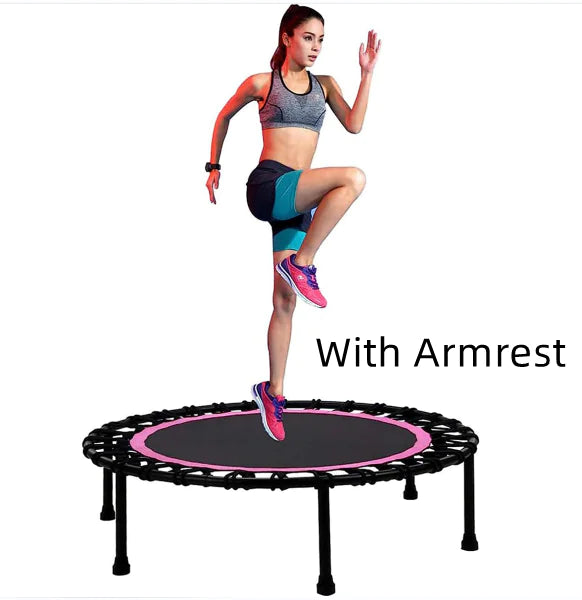 Pink-Trampoline With Handrail