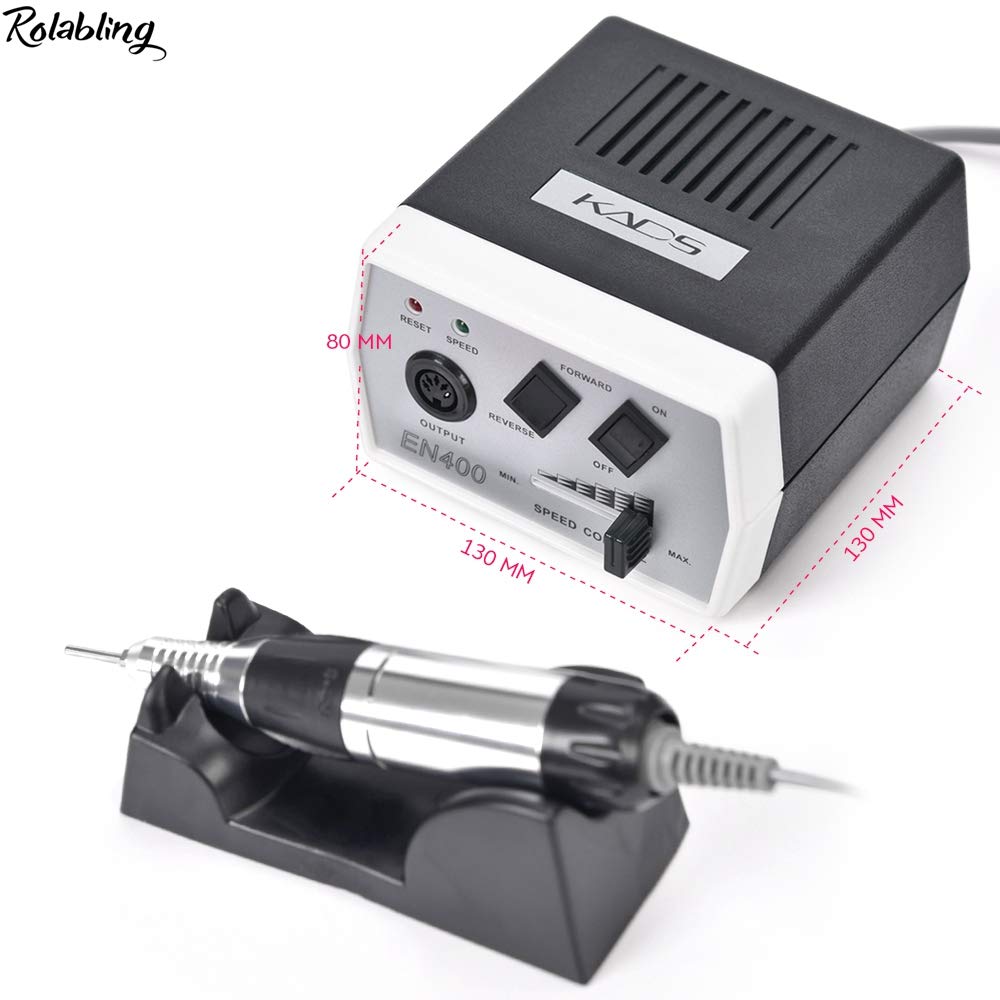 Professional Electric Nail Drill Machine - 30000 RPM Low Heat Low Noise Nail File for Acrylic Manicure & Pedicure - Black 110V - Perfect for Salon, Home & Travel Nail Care
