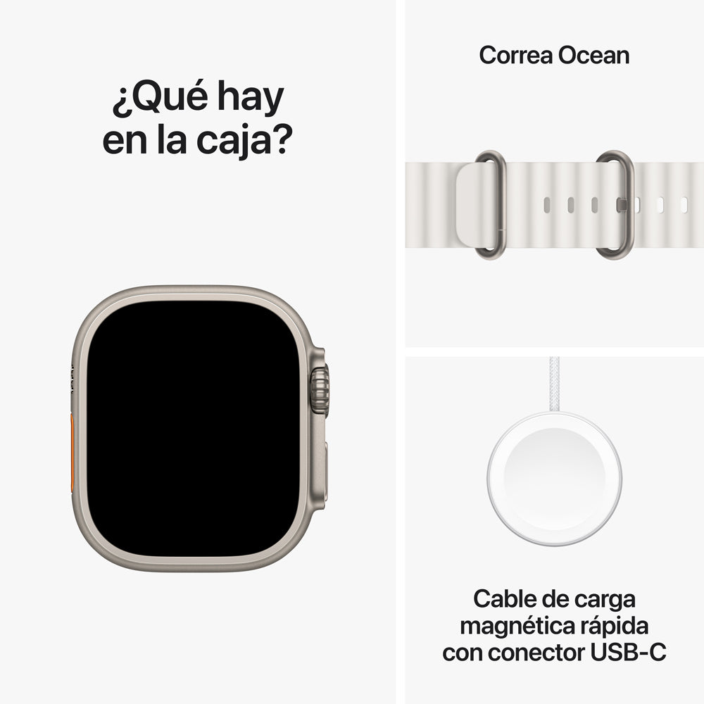 Apple Watch Ultra 2 GPS + Cellular - 49mm Titanium Case with White Ocean Band - Perfect for Outdoor Adventures, Fitness Tracking & Daily Wear