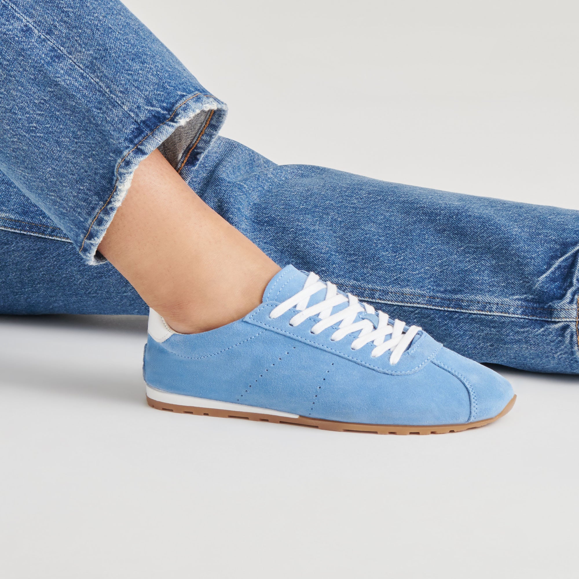 SERINA Women's Blue Suede Sneakers - Comfortable Casual Walking Shoes for Everyday Wear, Gym, and Outdoor Activities