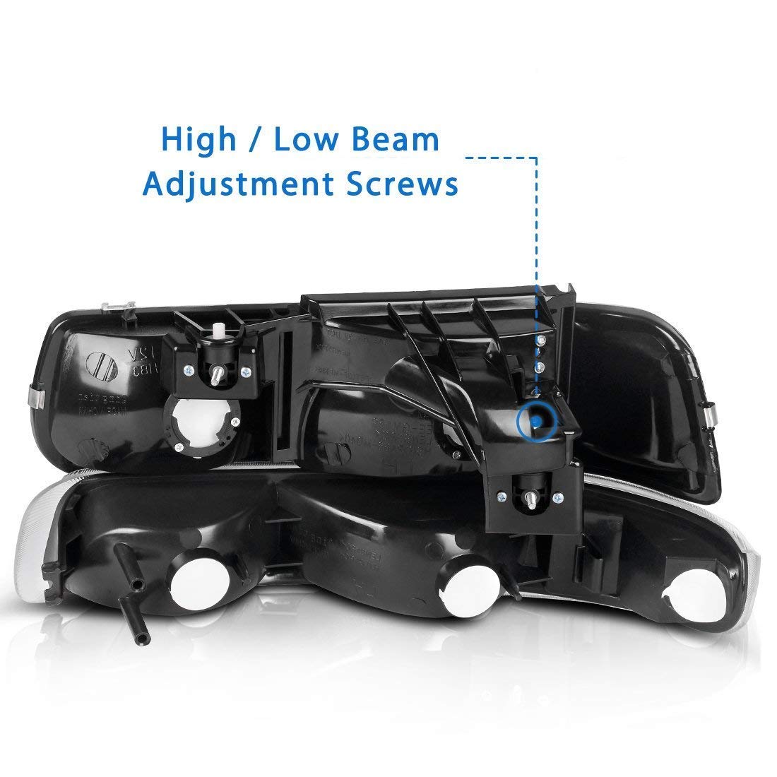 AUTOSAVER88 Headlight Assembly & LED Tail Lights Combo for 1999-2002 Chevy Silverado - Durable Replacement Parts for Night Driving & Enhanced Safety