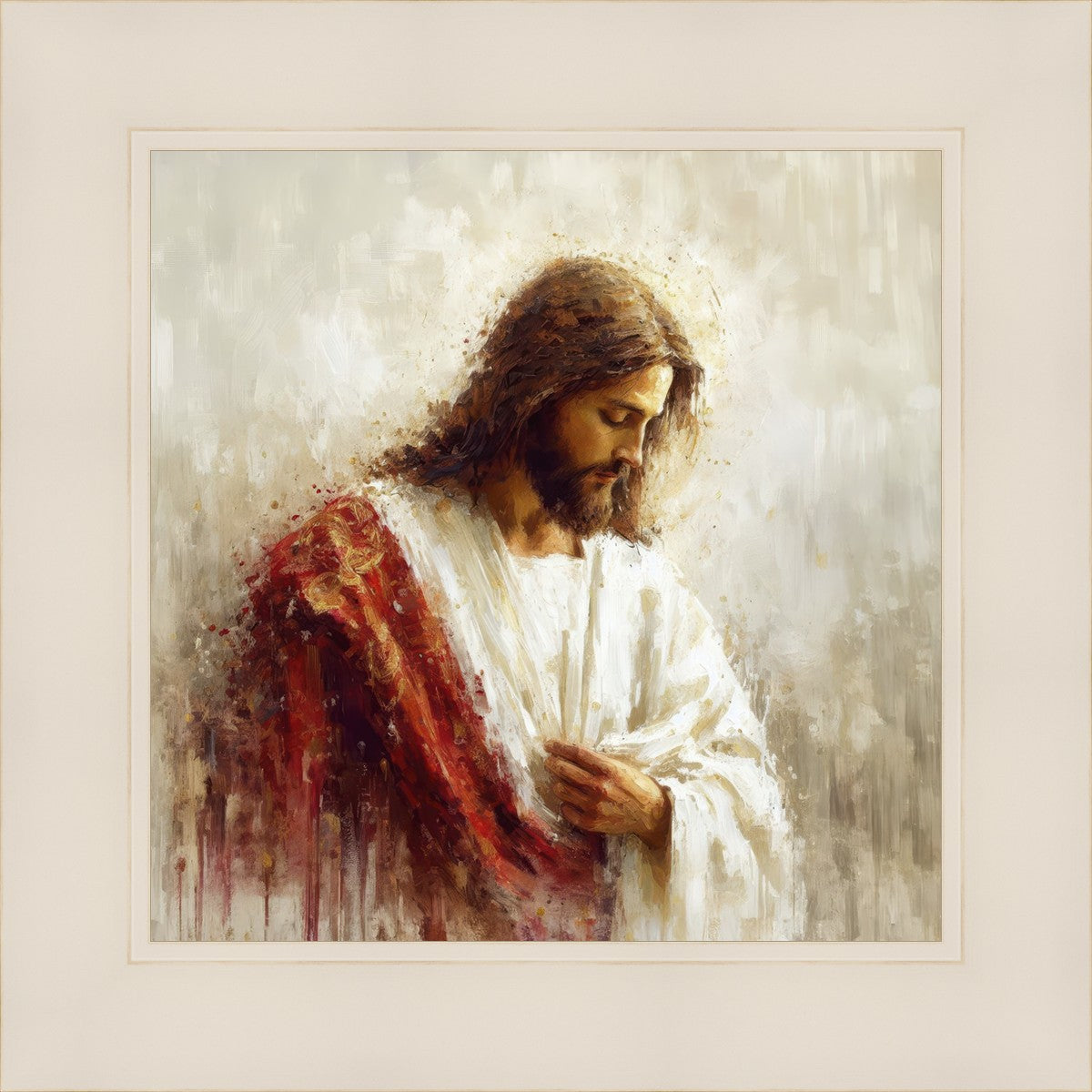 Jesus Christ in Red Robes - Religious Wall Art for Home & Church Decor - Perfect for Prayer Rooms, Sunday Schools & Christian Gifts