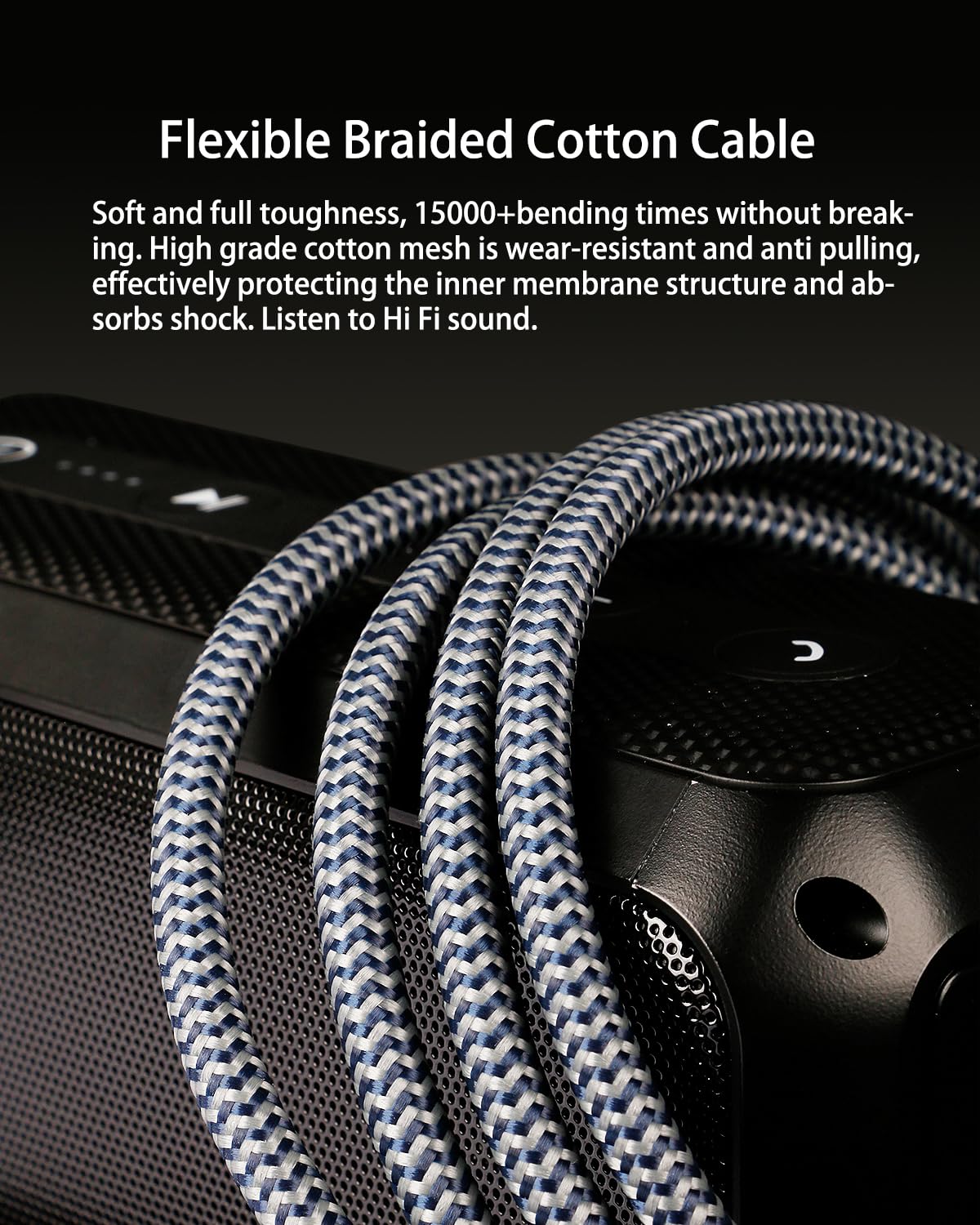3.5mm to 2RCA Audio Cable - 6.56ft Braided Aux to RCA Male to Male Adapter Cord for Subwoofer, Home Theater & Car Audio Systems | High-Quality 1/8