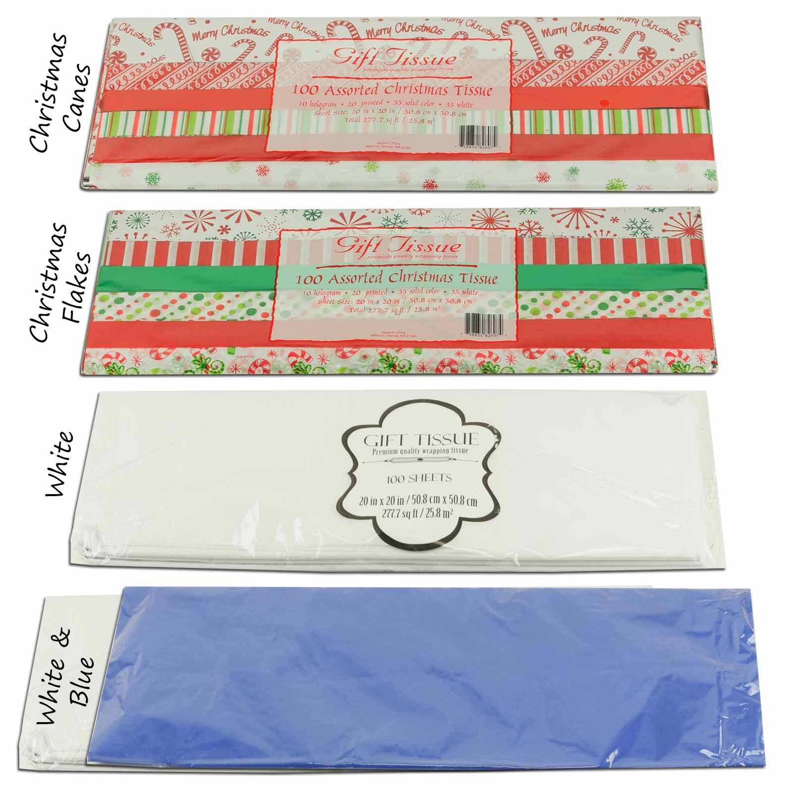 100 Sheets Premium White Tissue Wrapping Paper 20