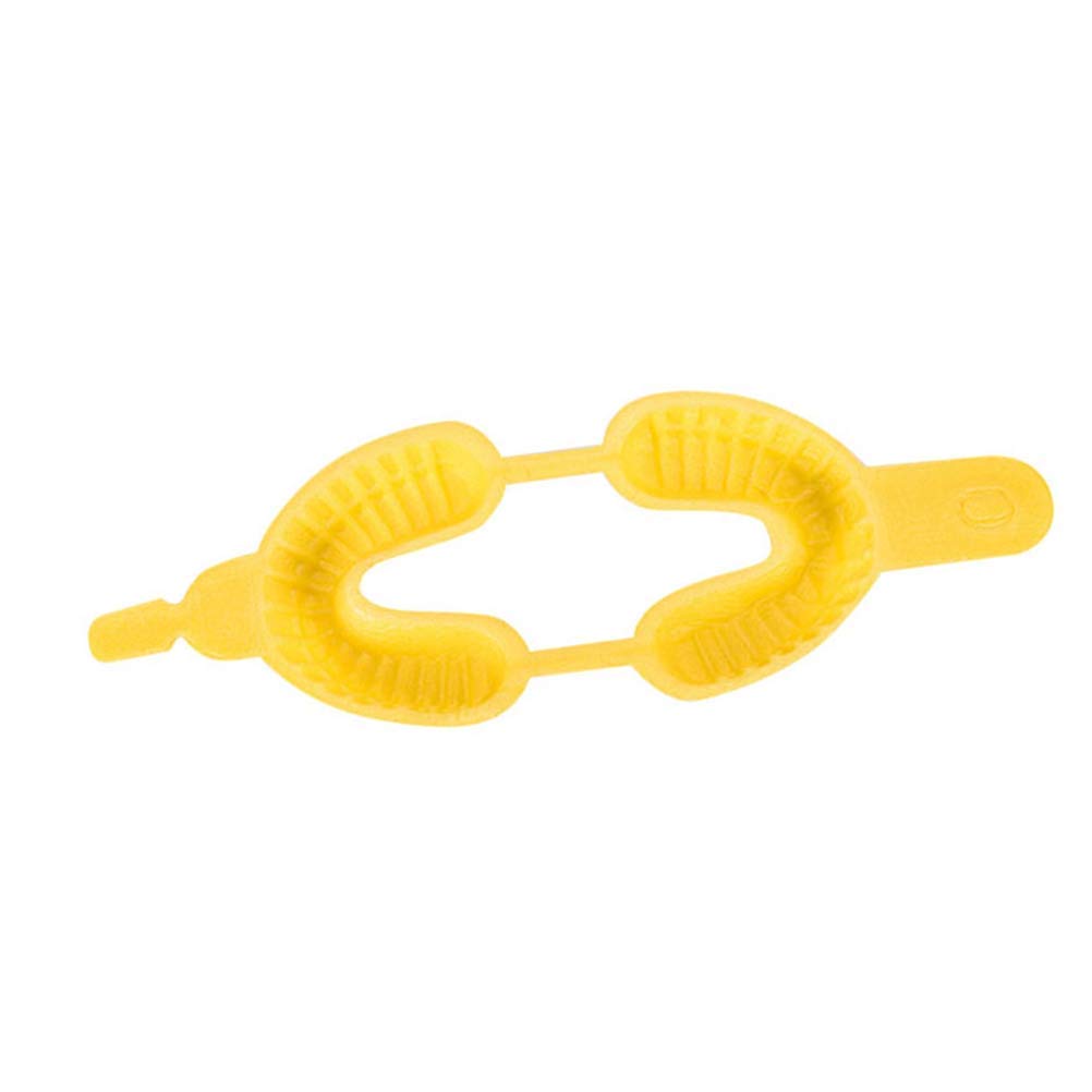 ROSENICE Disposable Dental Dual Arch Foam Trays - Size M, 50pcs (Yellow) | Bite Registration, Impression Taking for Dentists & Orthodontists