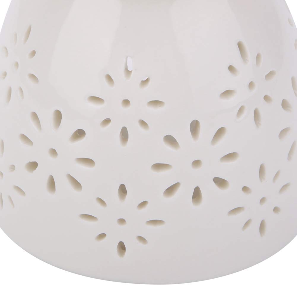 Ceramic Tealight Candle Holder & Essential Oil Burner - Aromatherapy Diffuser with Floral Design for Home Decor, Bedroom, Living Room & Relaxation - Perfect for Meditation, Spa Nights and Romantic Ambiance