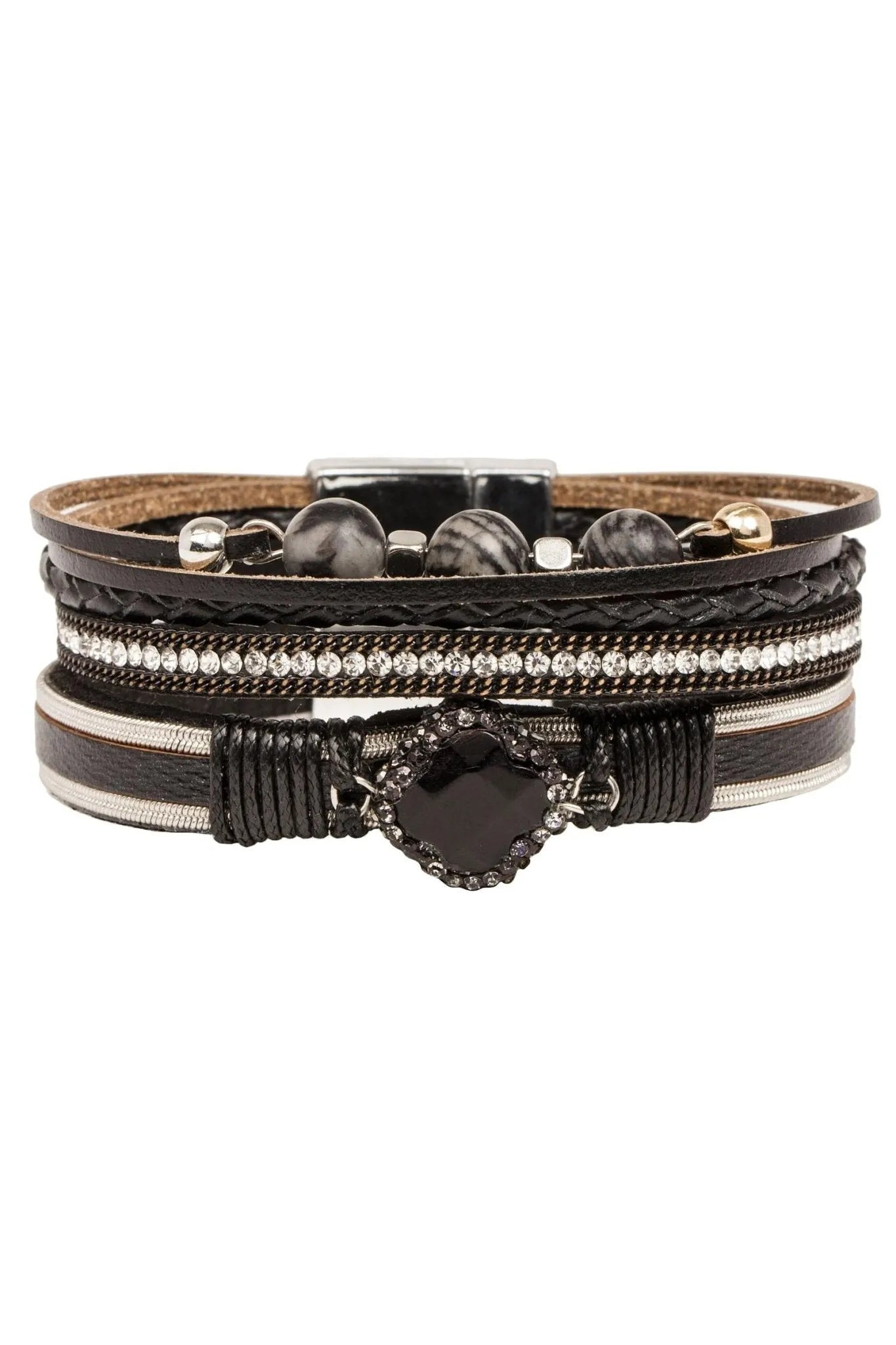 Elegant Crystal Beaded Leather Bracelet for Women - Boho Chic Handmade Jewelry Gift for Birthday, Anniversary & Special Occasions - Perfect for Parties, Weddings & Everyday Wear