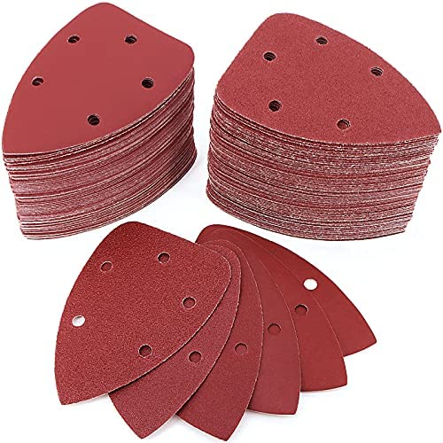 120 PCS Hook & Loop Sanding Pads - 40/80/120/320/400/600 Grit Assorted Sandpaper Sheets for Mouse Sander - Perfect for Woodworking, Metal Polishing & DIY Home Projects