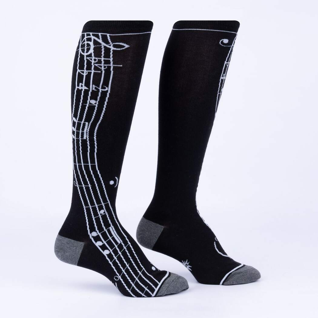 Music is My Forte Knee High Socks - Fun Novelty Socks for Women & Teens - Perfect for Dance, Concerts & Music Lovers
