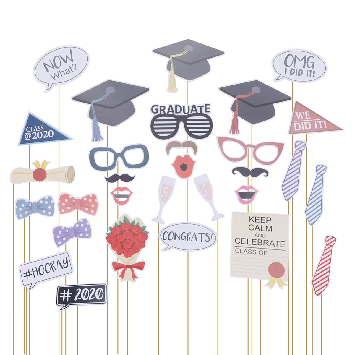 PRETYZOOM 30pcs Graduation Photo Frame Set - College & High School Grad Party Decorations, Photo Props for Graduation Ceremony, Wall Display & Keepsake Gifts - Perfect for Yearbook Signing, Table Centerpieces & Memory Boards