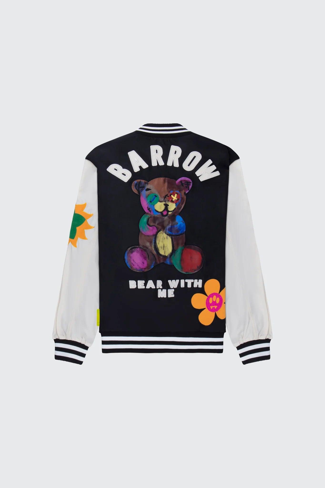BARROW Logo Patch Bomber Varsity Jacket - Stylish Men's Baseball Jacket with Embroidered Patches | Perfect for Casual Wear, Street Fashion & Retro Outfits
