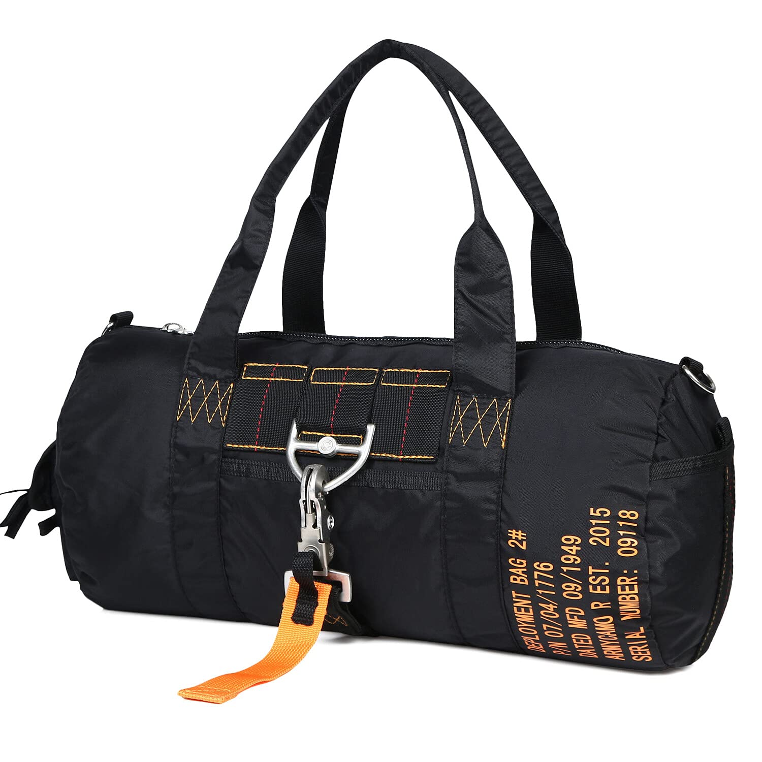 Greencity Small Gym Bag - Waterproof Lightweight Travel Duffel Bag for Women & Men - Sports Tote, Tactical Parachute Weekender Workout Bag - Perfect for Gym, Travel & Outdoor Activities (Black)