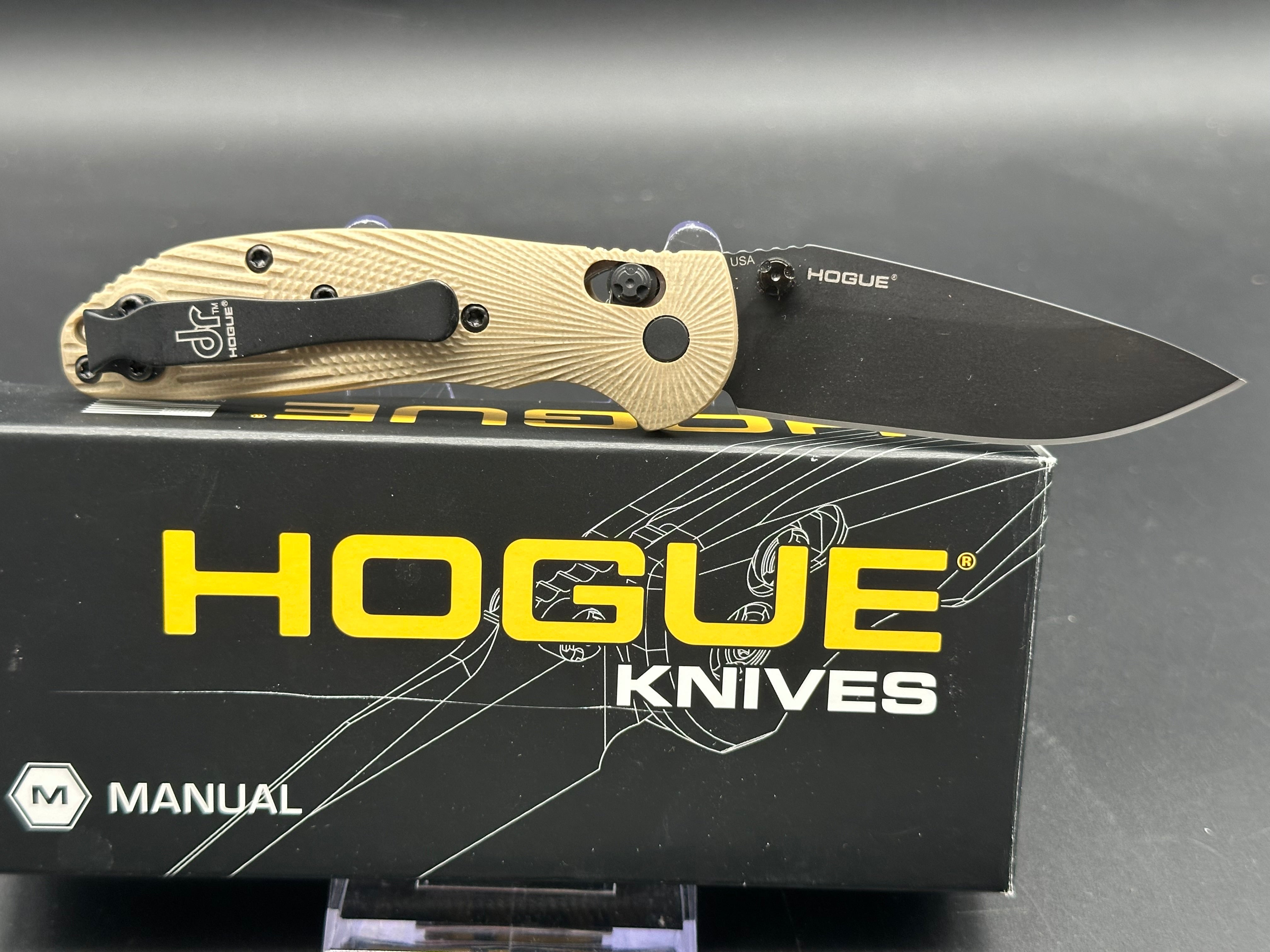 Hogue Ritter RSK Mini Knife with FDE G10 Scales & 20CV Black Blade - Perfect for EDC, Outdoor Adventures, and Tactical Use