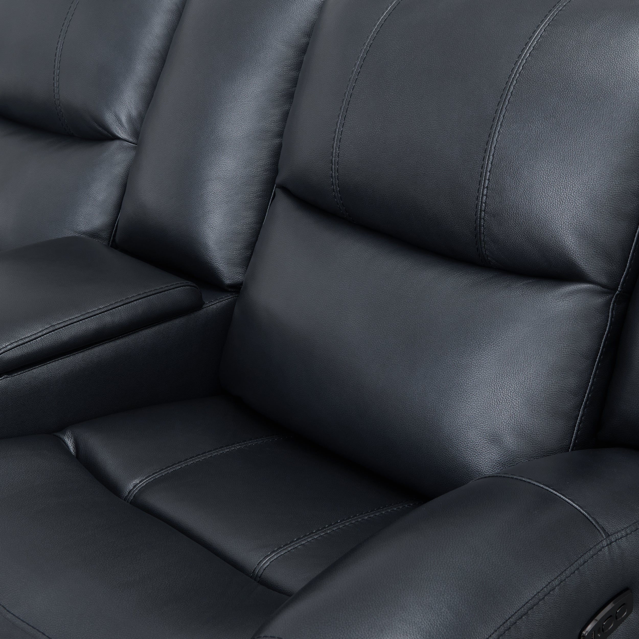 Roundhill Furniture Cozura Genuine Leather Power Dual Reclining Sofa - 3-Seater Living Room Couch with USB Charging for Home Theater & Family Relaxation