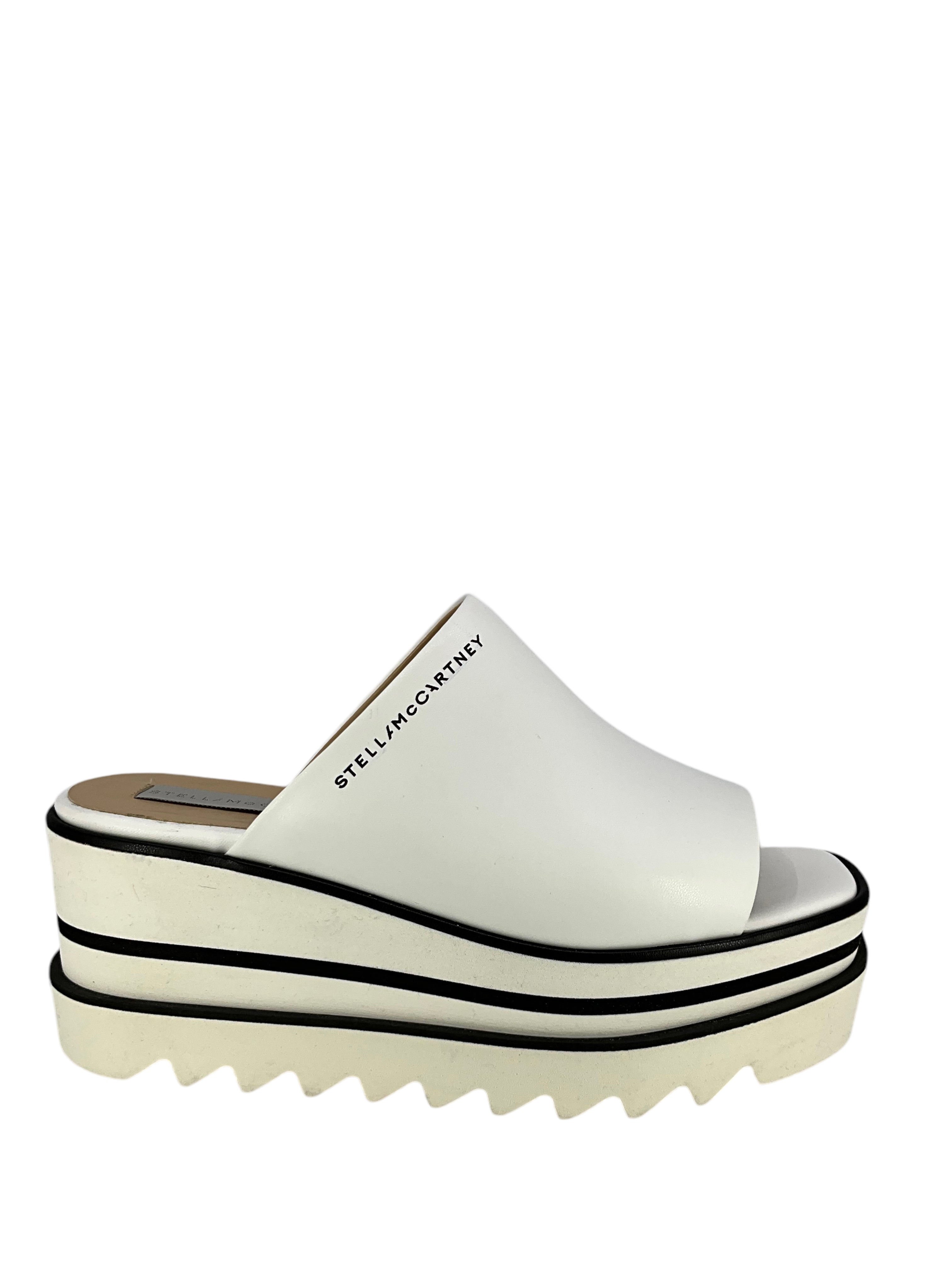 Stella McCartney Women's Elyse Logo Printed Platform Sandals - Size 7 US | Fashion Sneaker Style Comfortable Summer Shoes for Casual Wear & Street Style Outfits