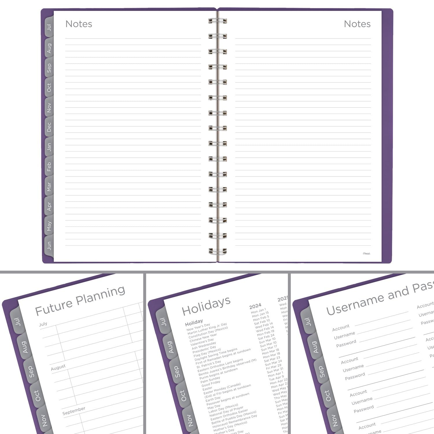 Mead 2024-2025 Academic Planner - Weekly & Monthly Calendar, 5.5