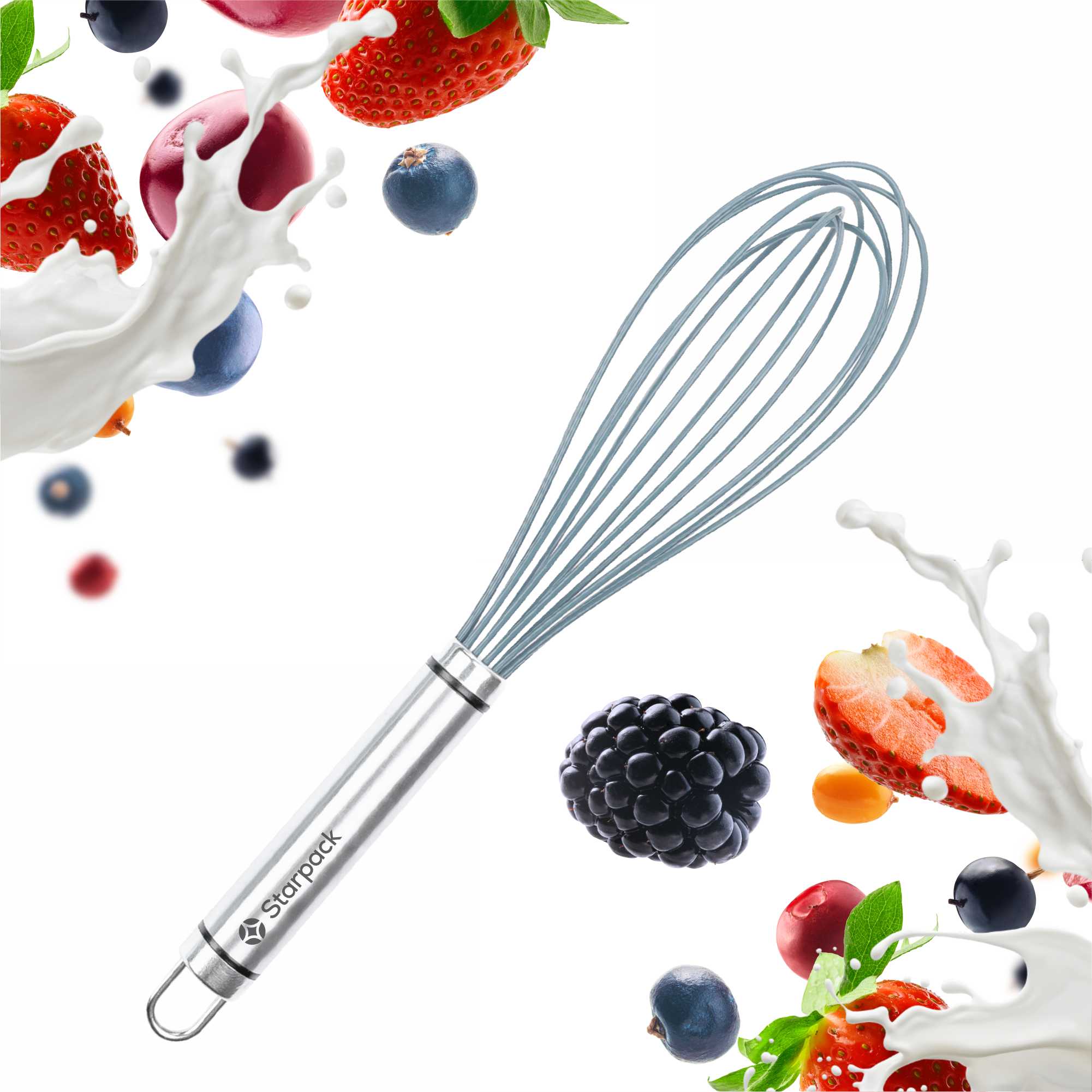 Premium Silicone Whisk - Non-Slip Grip, Heat-Resistant & Durable for Baking, Cooking & Mixing - Perfect for Eggs, Batters & Sauces