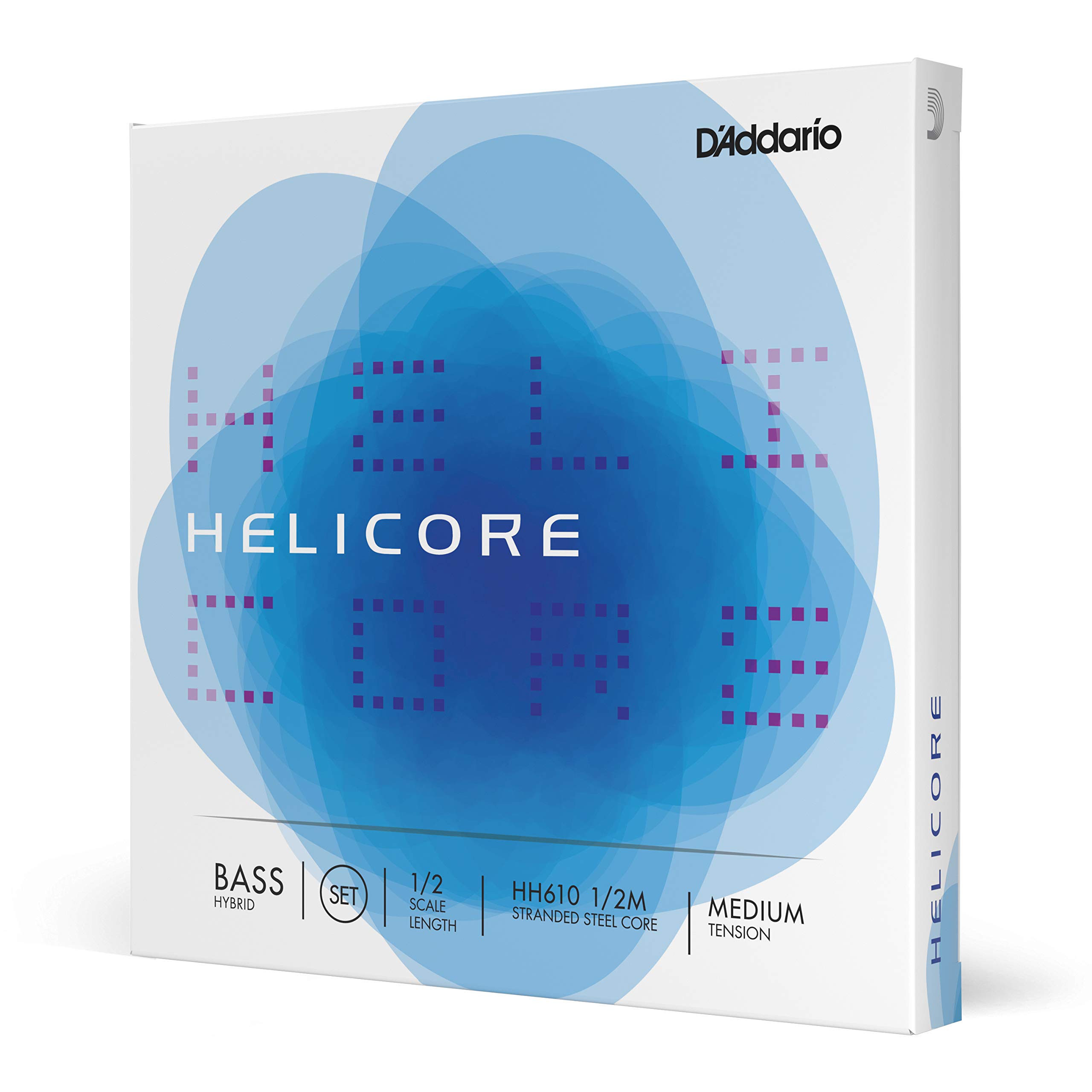 D'Addario Helicore Hybrid Bass String Set - 1/2 Scale, Medium Tension for Upright Bass - Perfect for Jazz, Orchestral & Studio Performances
