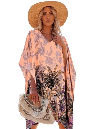 E Peach Floral Print