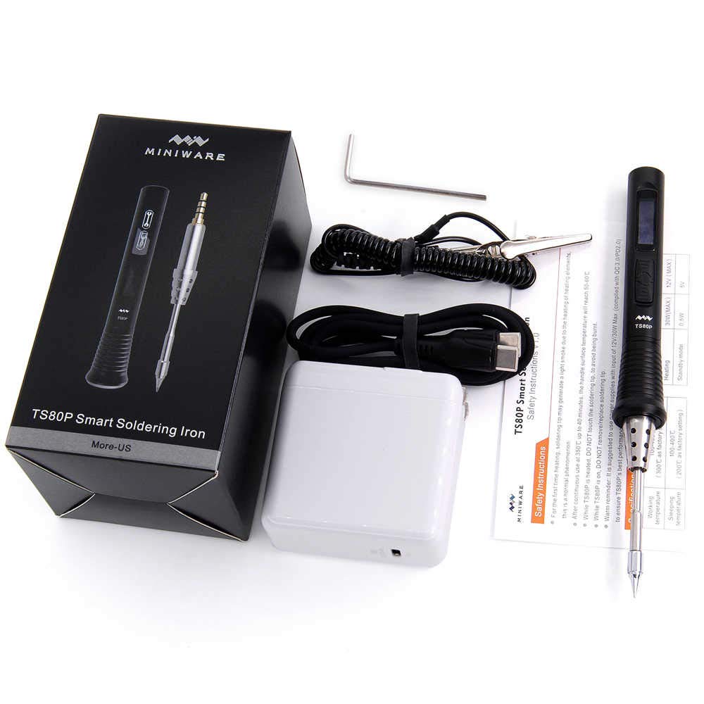 TS80P Smart Mini Portable Soldering Iron Station Kit - 572℉ Fast Heating, USB-C PD Power, Digital OLED Display | Perfect for Electronics Repair, DIY Projects & Hobbyists