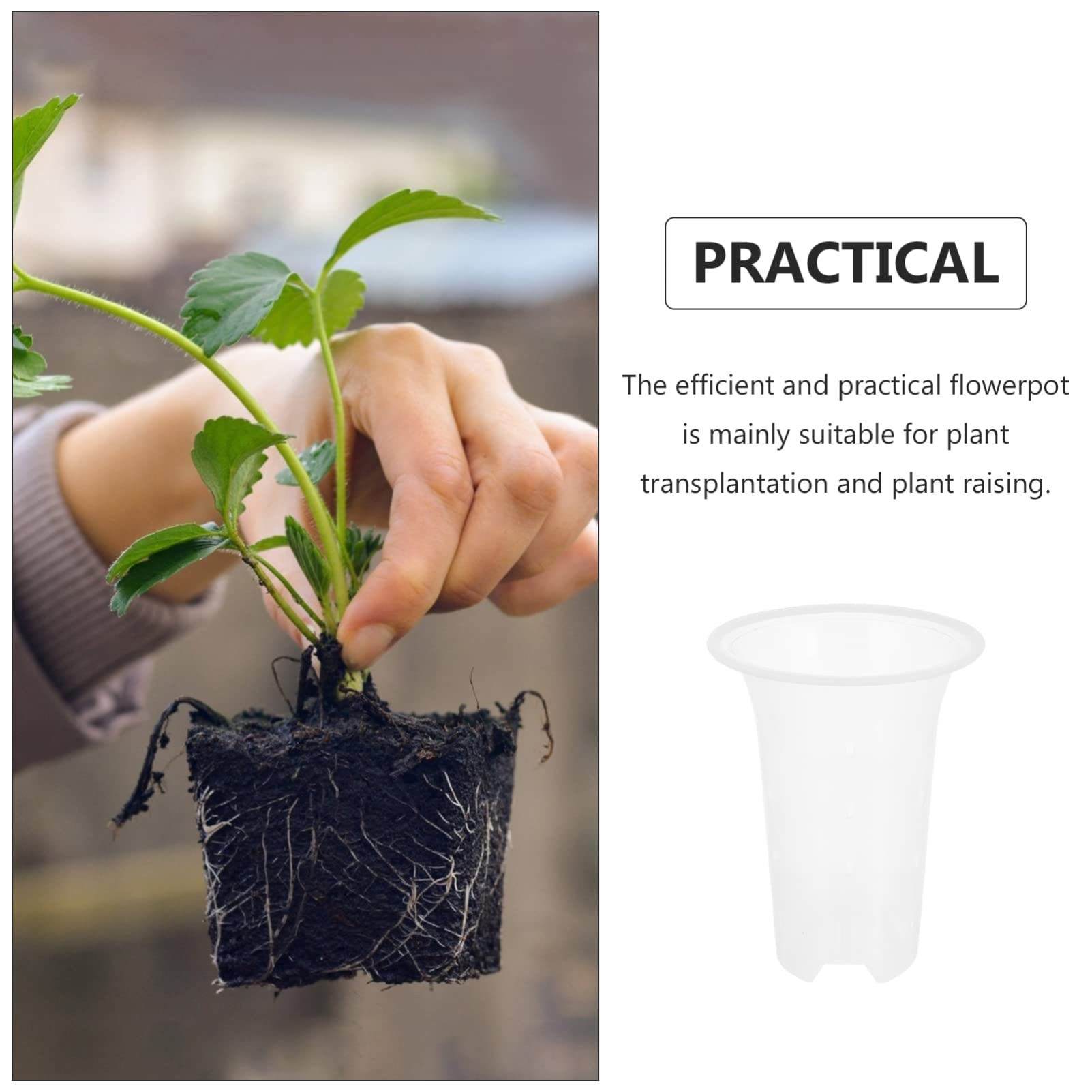 5-Pack Clear Orchid Pots with Multiple Drainage Holes - 9 Inch Plastic Planters for Indoor/Outdoor Flowers, Succulents & Home Decor - Perfect for Windowsills, Balconies & Garden Displays