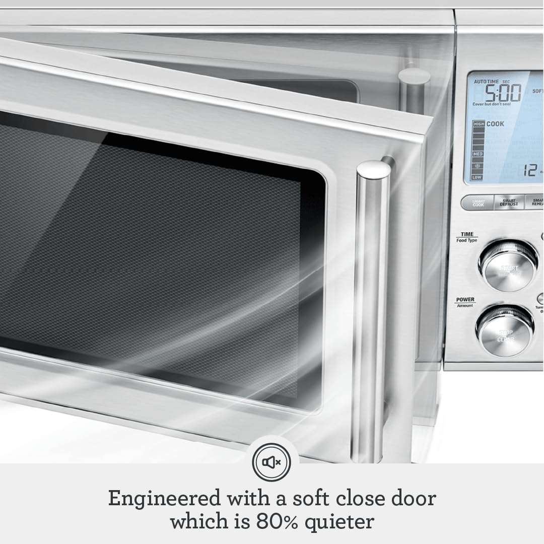 Breville BMO850BSS Smooth Wave Microwave - 1.2 Cu. Ft Stainless Steel Countertop Oven for Fast Cooking & Reheating | Perfect for Small Kitchens, Dorms & Offices
