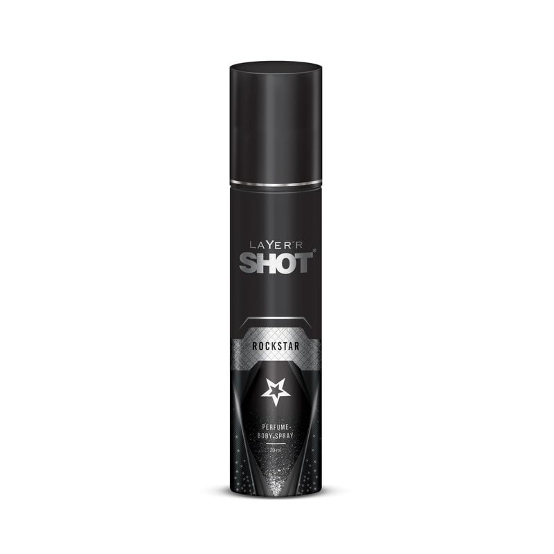 Layer'r Shot Body Spray for Men - 4 Pack (20ml Each) | Rockstar, Dark Cocoa, Emperor & Stallion Fragrances | Long Lasting Deodorant Spray | Perfect for Gym, Office, Travel & Daily Use | Great Gift for Him