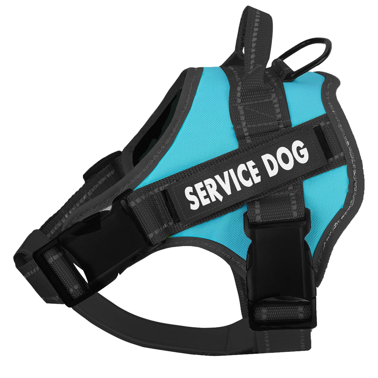 VOOPET Service Dog Harness - Adjustable No-Pull Emotional Support Pet Vest with Reflective Strips & 4 Removable Tags for Small Medium Large Dogs - Perfect for Therapy Sessions, Outdoor Walks & Travel
