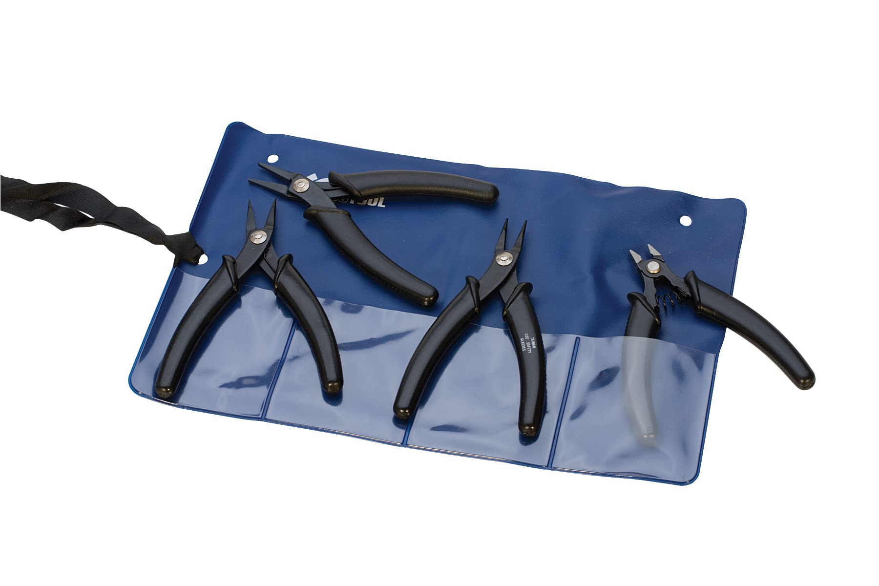 5-Piece Euro Tech Pliers Set - Flat, Round, Chain Nose & Side Cutters - Professional Jewelry Making Tools with Storage Pouch - Perfect for DIY Crafts, Wire Wrapping & Beading Projects