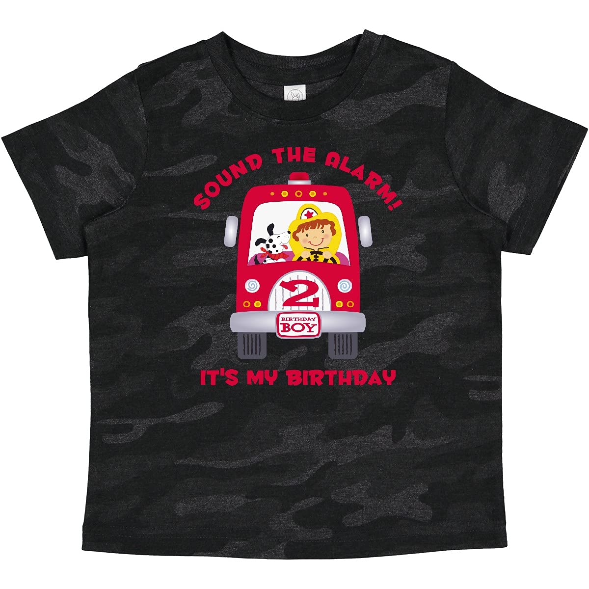 inktastic Fire Truck 2nd Birthday Boy Baby T-Shirt - Perfect for Toddler Parties, Photo Shoots & Birthday Gifts