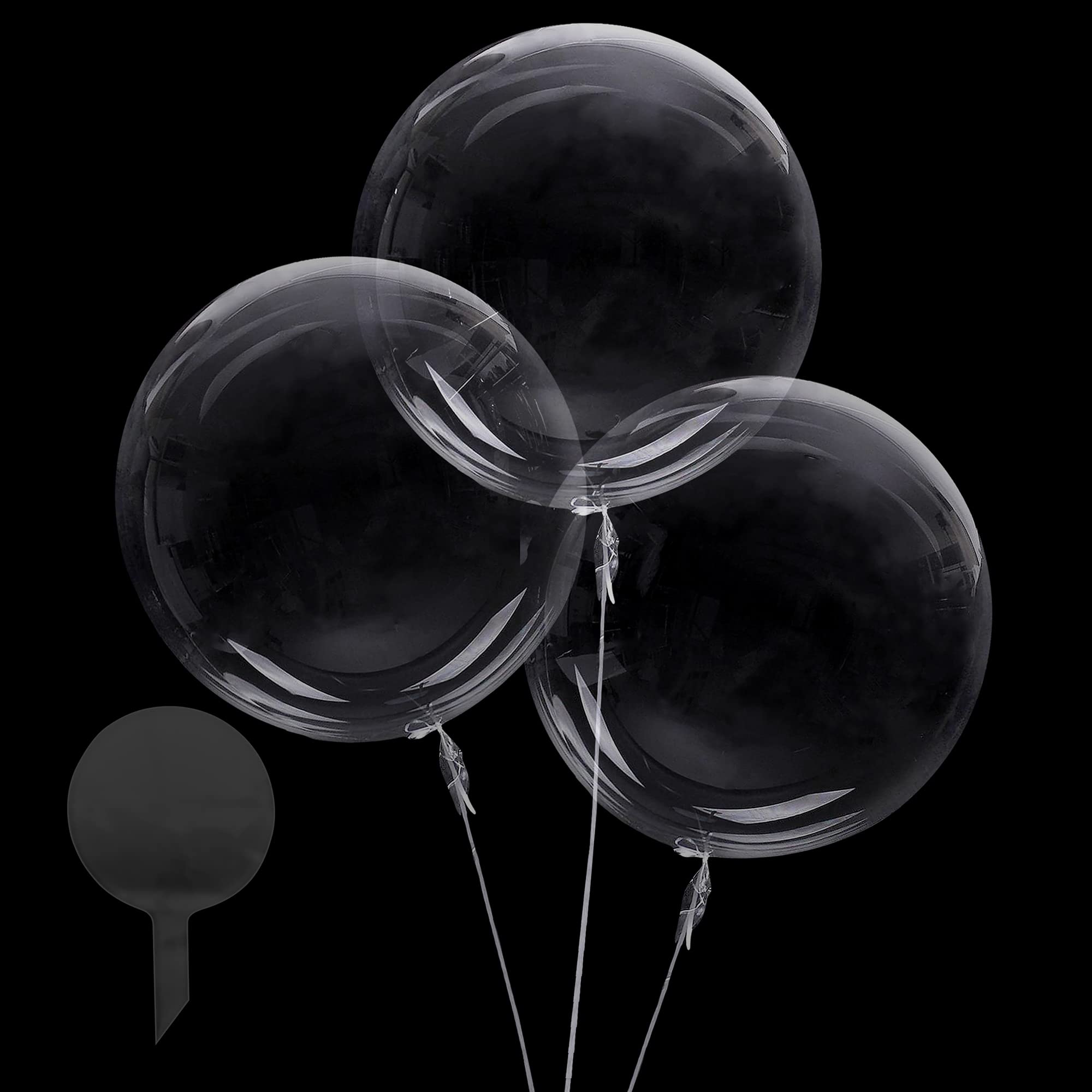 Zancybuzz 20-Pack Clear Bobo Balloons - 20 Inch Pre-Stretched Transparent Bubble Balloons for LED Lights, Balloon Stuffing | Perfect for Wedding Decorations, Birthday Parties, Baby Showers & DIY Events