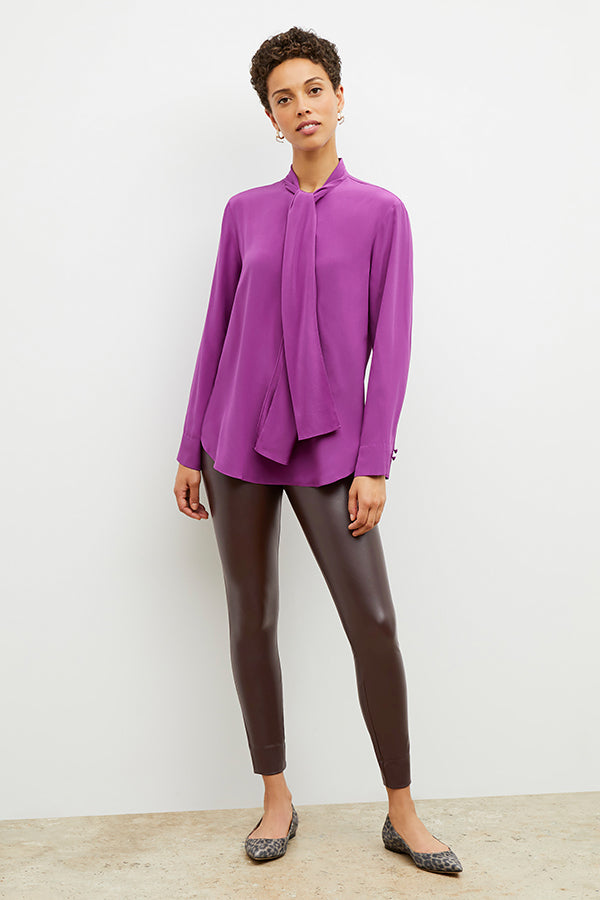 Vegan Stretch Leather Harrington Leggings for Women - Comfortable & Stylish Brown Faux Leather Pants - Perfect for Yoga, Workout & Casual Wear