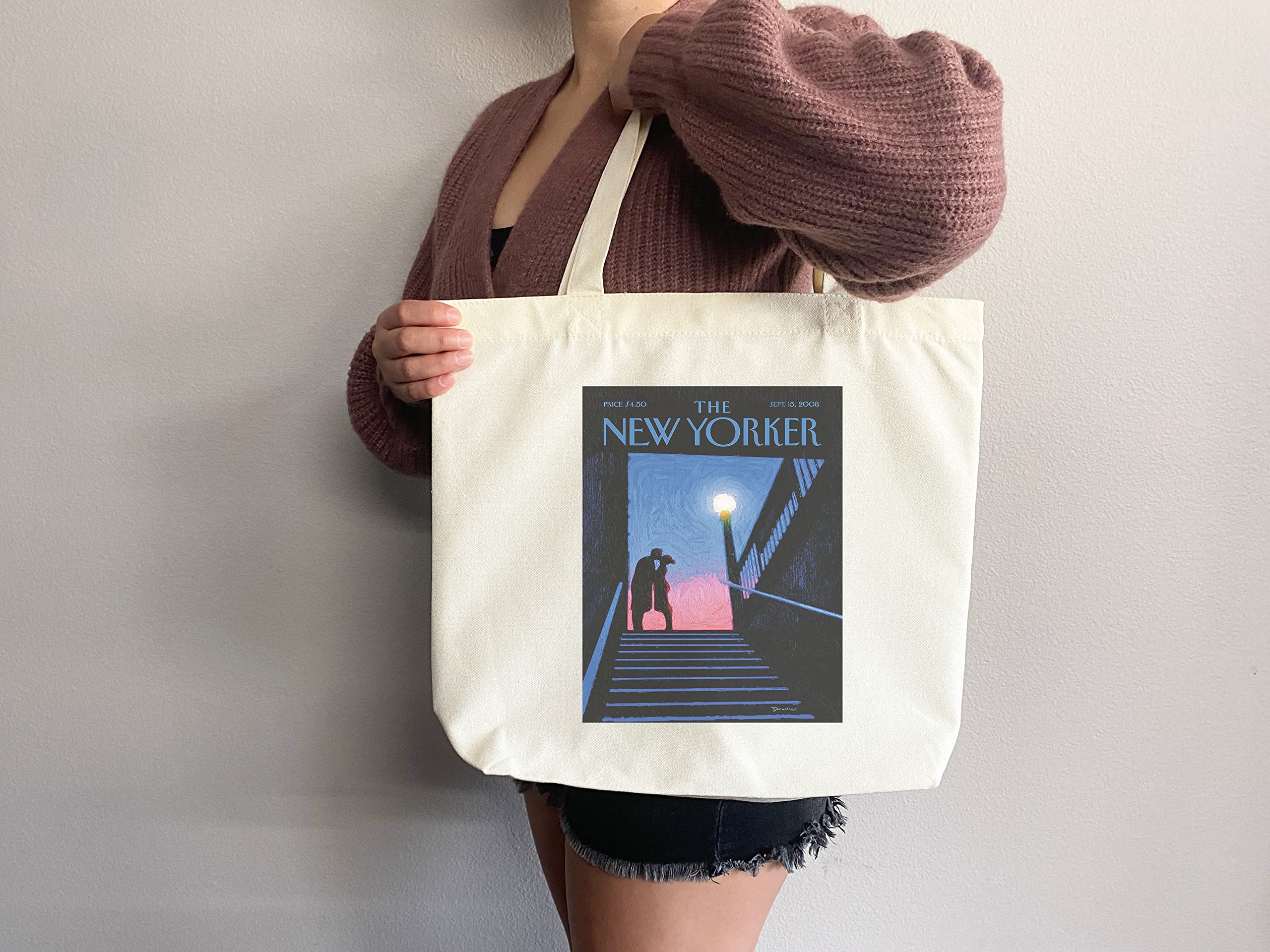 Stylish New Yorker Magazine Tote Bag - Trendy Art Print Aesthetic Everyday Carry Bag for Shopping, Beach & Work (Tote Bag Only)