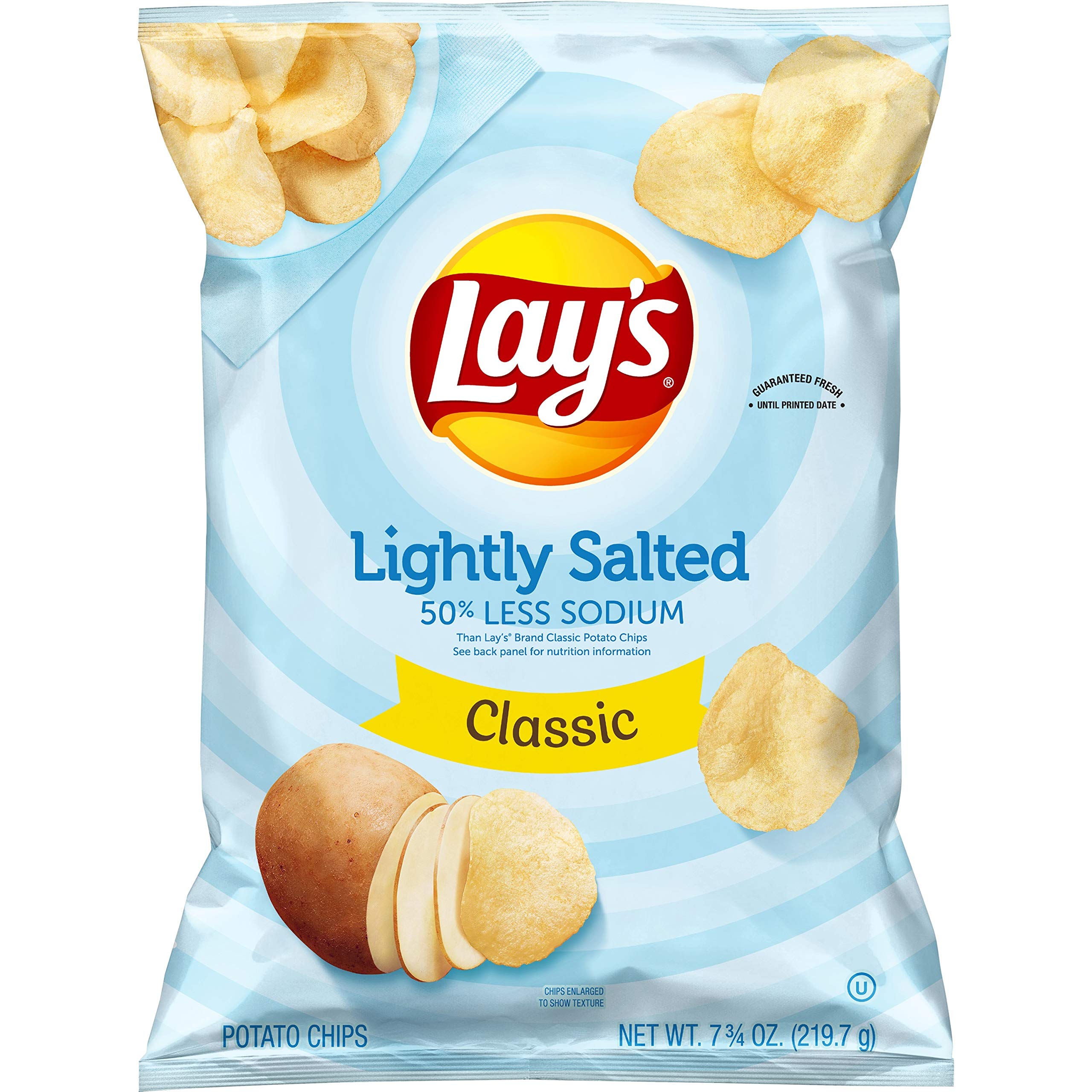 Lay's Lightly Salted Potato Chips - 7.75oz Bag of Crispy Snacks | Perfect for Parties, Picnics & On-the-Go Snacking