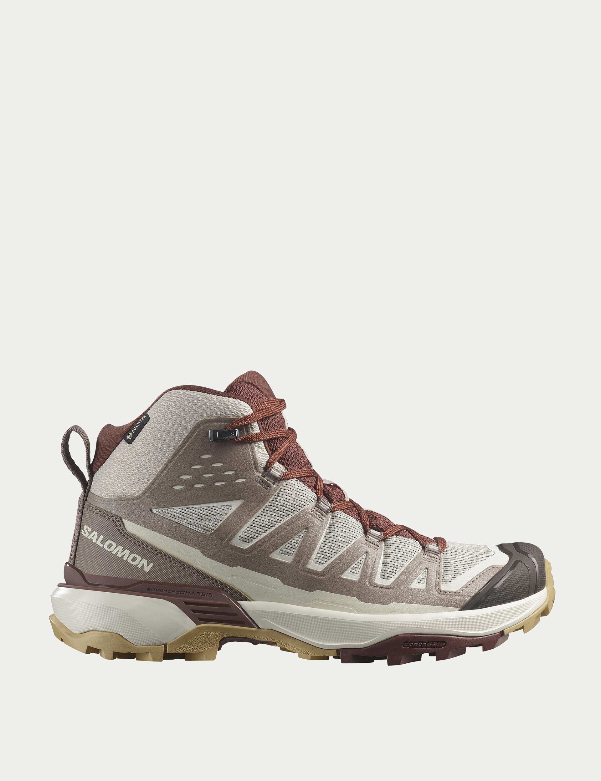 X Ultra 360 Edge Mid Gore-Tex Hiking Boots for Men & Women - Waterproof, Lightweight & Durable (Silver Cloud/Iron/Rum Raisin) - Perfect for Trail Running, Backpacking & Outdoor Adventures